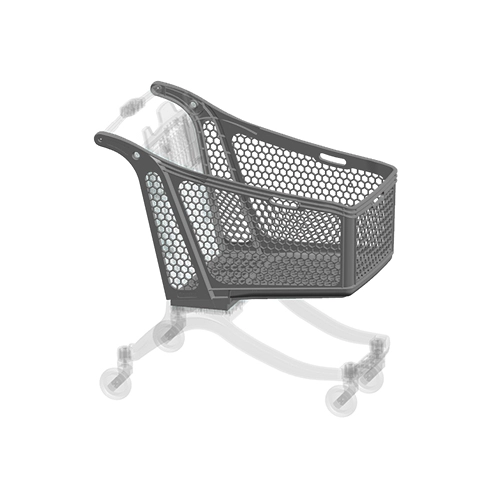 Supermarkt Korb Einkaufswagen mit grauem Korb